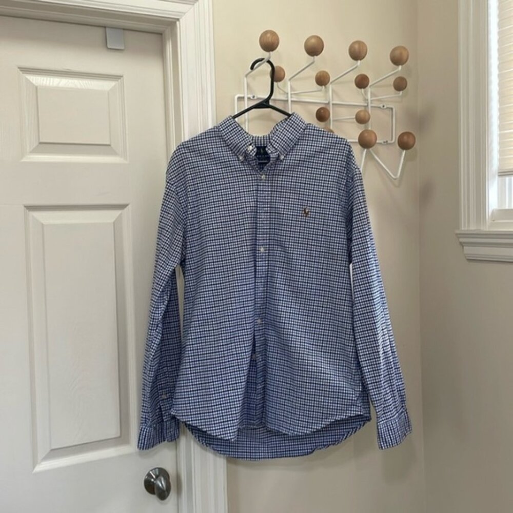 Ralph Lauren Casual Button Down Blue White